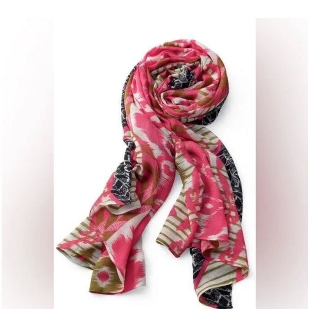 Stella & Dot Vibrant Pink and Black Scarf